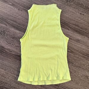 Maeve Neon Lime High Neck Ribbed Tank